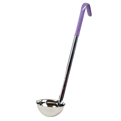 Color-Coded Ladle Allergen Free 15-1/2" Handle Stainless Steel 6 oz. Purple