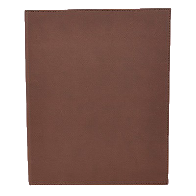 Menu Cover Double Brown Leather-Like Holds 8-1/2" x 11" Paper