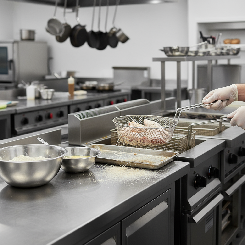 Winco Breading Basket White Plastic Coating 10" x 3" MSBW-10M