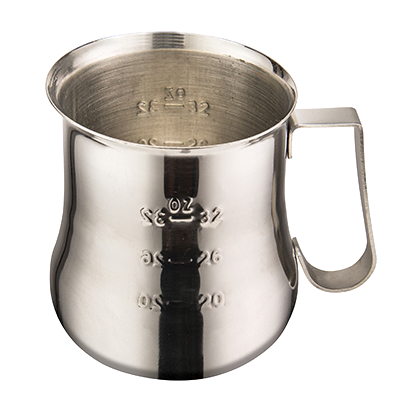 Espresso Milk Frothing Pitcher 40 oz. Stainless Steel 4-3/4" Diameter x 5-1/4"H