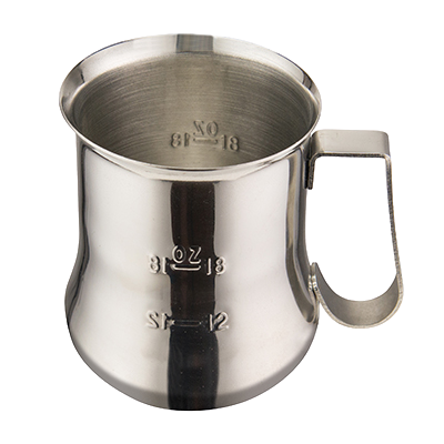 Espresso Milk Frothing Pitcher 24 oz. Stainless Steel 4" Diameter x 4-3/4"H
