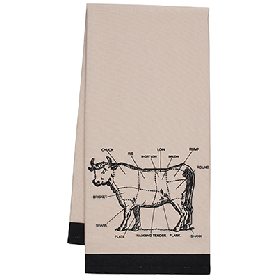 superior-equipment-supply - Harold Imports - HIC Khaki Cow Kitchen Towel, 20"x 30"