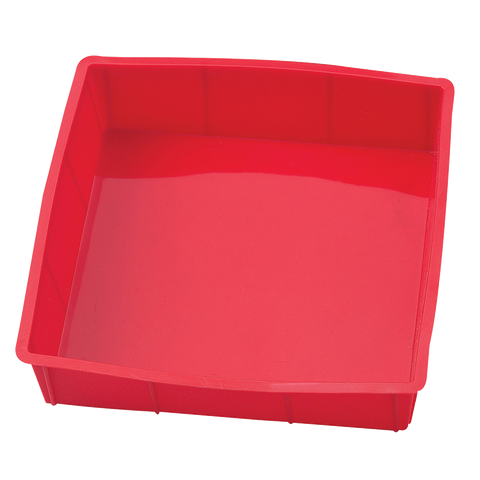 Harold Imports Cake Pan 9" x 9" x 2.25" Red 100% Silicone