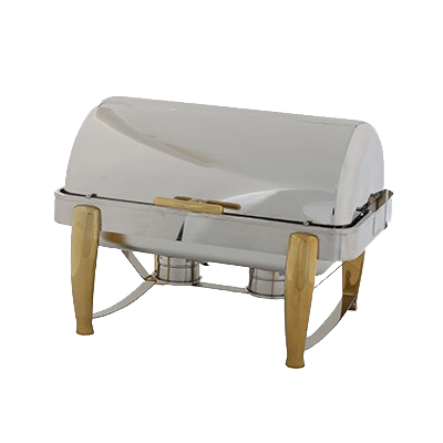 Virtuoso Chafer Oblong Stainless Steel with Gold Accents 8 qt.
