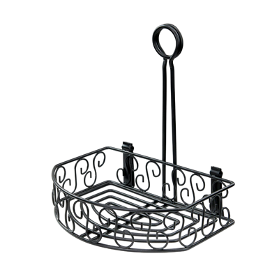 Condiment Caddy Black Wire Construction 8-1/4" x 6-1/4" x 9"H