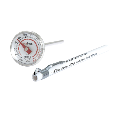 Pocket Thermometer 0° to 220° F Dial Face with Case & Clip 5" Probe