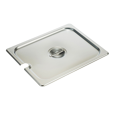 Steam Table Pan Cover with Handle 1/2 Size Slotted 25-Gauge Standard Weight 18/8 Stainless Steel