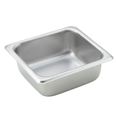Steam Table Pan 1/6 Size Straight Sided 25 Gauge 18/8 Stainless Steel 6-7/8" x 6-5/16" x 2-1/2"