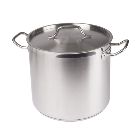 Premium Induction Stock Pot with Cover 16 qt. Tri-Ply Heavy Duty 18/8 Stainless Steel 11" Diameter x 9-3/4" Height