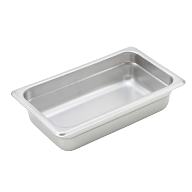 Steam Table Pan 1/4 Size 22 Gauge Heavy Weight 18/8 Stainless Steel 10-5/6" x 6-5/16" x 2-1/2"