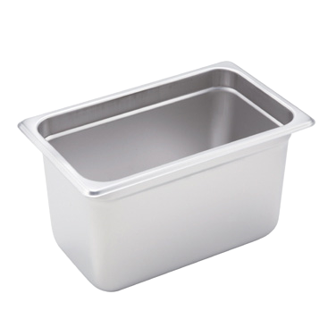 Steam Table Pan 1/4 Size 22 Gauge Heavy Weight 18/8 Stainless Steel 10-5/6" x 6-5/16" x 6"
