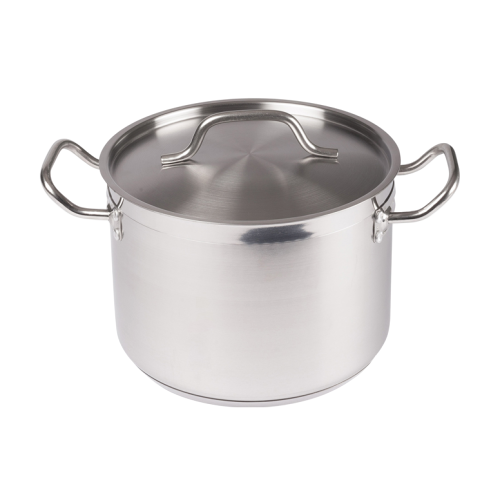 Premium Induction Stock Pot with Cover 8 qt. Tri-Ply Heavy Duty 18/8 Stainless Steel 9-1/2" Diameter x 6-3/4" Height