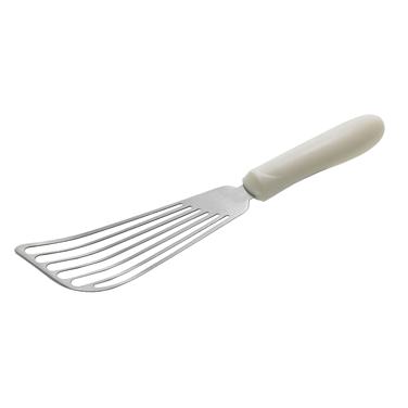 Fish Spatula Stainless Steel Satin Finish with White Polypropylene Handle 6-3/4" x 3-1/4" Blade