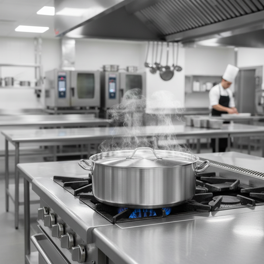 Winco Stainless Steel Braizer w/Lid 25 Qt. SSLB-25