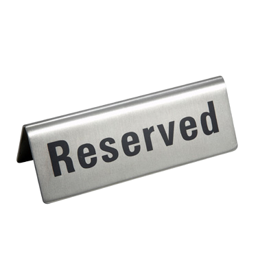 Sign "Reserved" Stainless Steel 4-3/4" x 1-3/4"