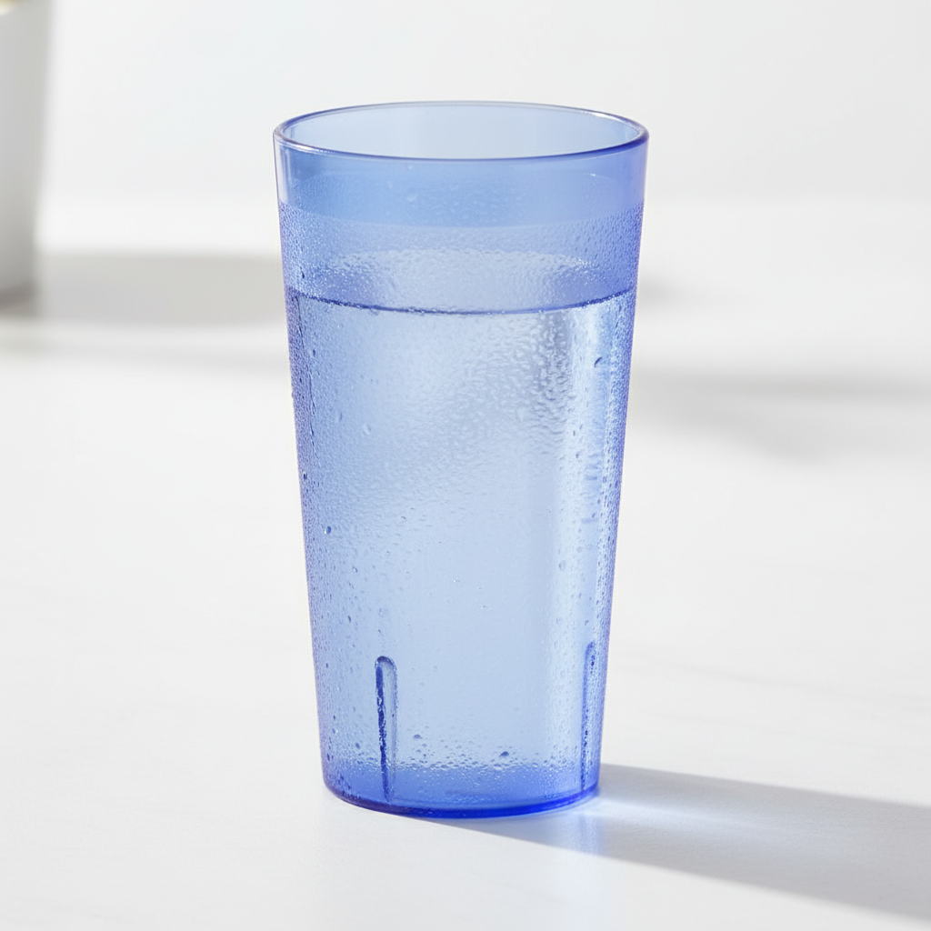 Winco Pebbled Tumbler Plastic Blue 8 oz. PTP-08B - 12/Pack