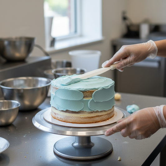 Winco Bakery Spatula Straight Blade w/ White Handle 10" TWPS-9