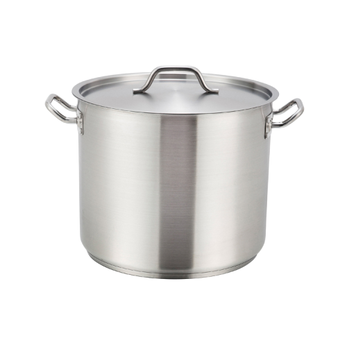 Premium Induction Stock Pot with Cover 80 qt. Tri-Ply Heavy Duty 18/8 Stainless Steel 19-3/4" Diameter x 15-3/4" Height