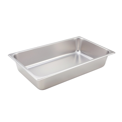 Steam Table Pan Full Size Straight Sided 25-Gauge Standard Weight 18/8 Stainless Steel 20-3/4" x 12-3/4" x 4"