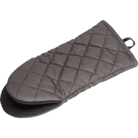 HIC Oven Mitt 12" x 5.5" Pewter Quilted Neoprene Cotton