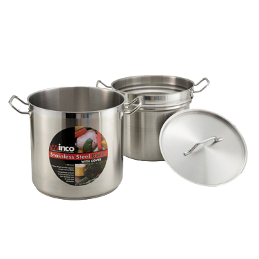 Double Boiler with Cover 8 qt. Tri-Ply Heavy Duty 18/8 Stainless Steel 9-1/2" Diameter x 7-1/2" Height