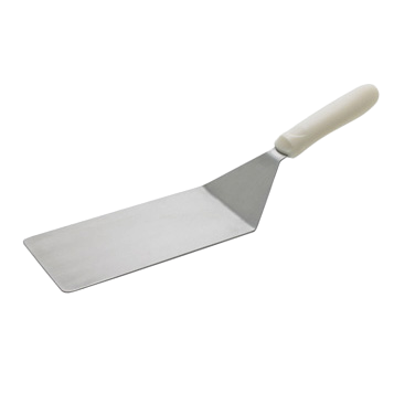 Turner Stainless Steel Satin Finish with White Polypropylene Handle 8" x 4" Blade
