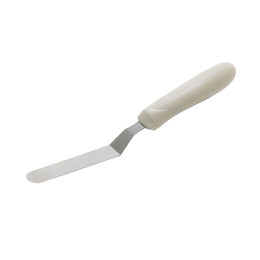 Offset Spatula Stainless Steel Satin Finish with White Polypropylene Handle 3-1/2" x 3/4" Blade