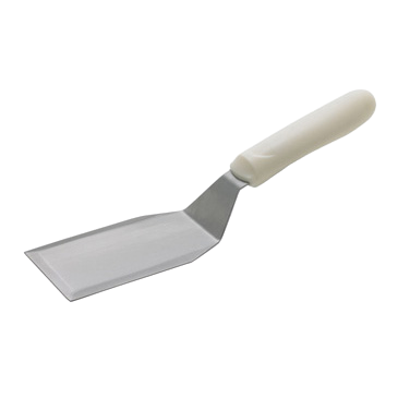 Hamburger Turner Stainless Steel Satin Finish with White Polypropylene Handle 5-1/8" x 2-7/8" Blade