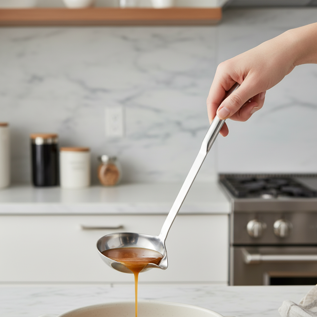 superior-equipment-supply - Winco - Deluxe Spout Ladle 2 oz Stainless Steel With Hollow Handle