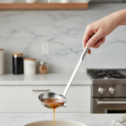 superior-equipment-supply - Winco - Deluxe Spout Ladle 2 oz Stainless Steel With Hollow Handle