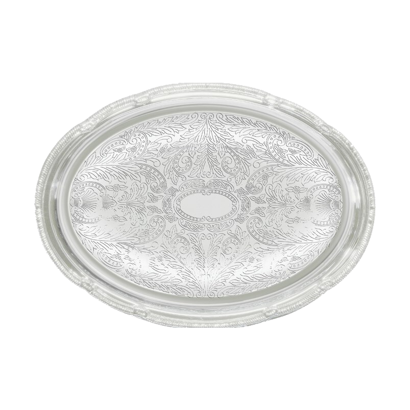 Serving Tray Oval Chrome Plated 18-3/4" x 13"