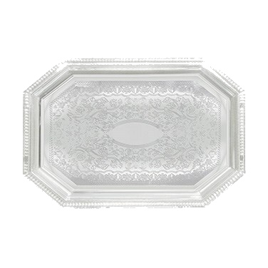Serving Tray Octagonal Chrome Plated 20" x 14"
