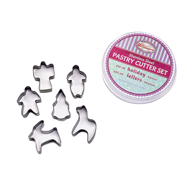 Cookie Cutter Set Holiday Stainless Steel 1"-2" Diameter - 6 Pieces/Set
