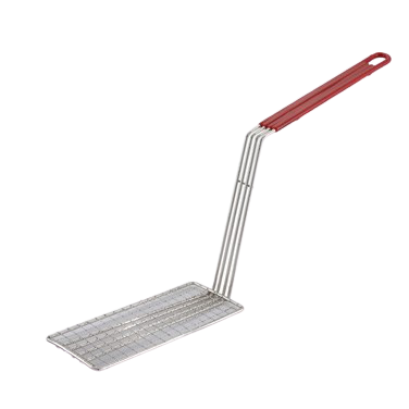 Fry Basket Press fits FB10/20 Rectangular Red Plastic Handle Nickel Plated 11"