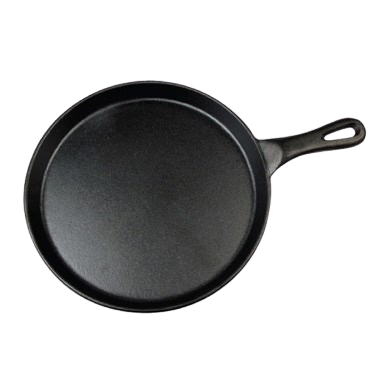 Grill Pan Round Cast Iron with Black Coating 10" Diameter