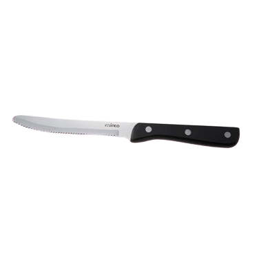 Jumbo Steak Knife 5" Stainless Steel Blade with POM Handle 9-1/2" O.A.L. - One Dozen