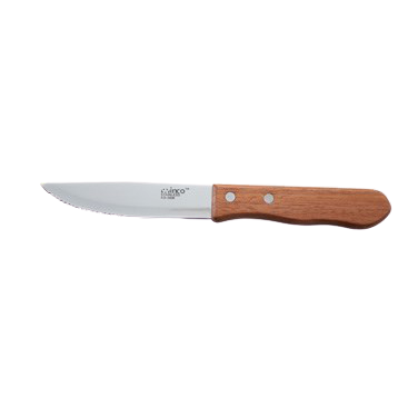 Jumbo Steak Knife 5" Heavy Duty Stainless Steel Blade with Oak Wood Handle 10" O.A.L. - One Dozen