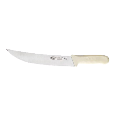 Cimeter Knife Stamped 9-1/2" No-Stain German Steel Blade with White Polypropylene Handle