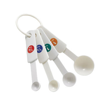 Deluxe Measuring Spoons 4-Piece Set White BPA Free Plastic