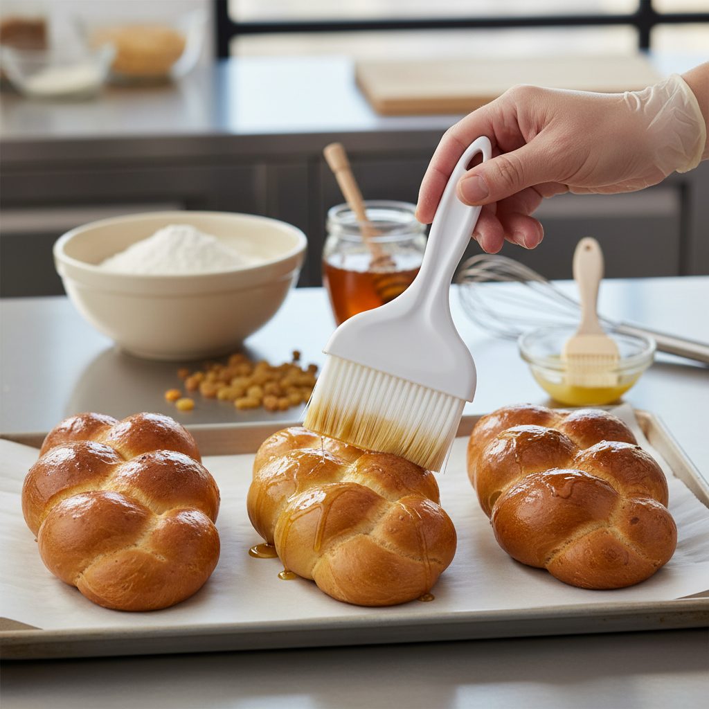 Winco Pastry Brush White Plastic Handle 4" Wide NB-40