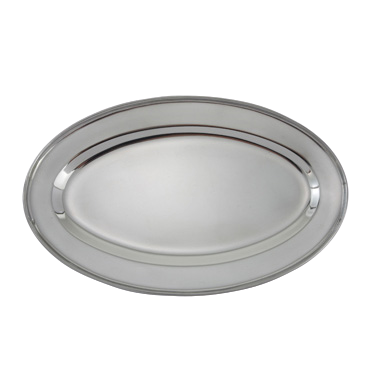 Platter Oval 18/8 Heavy Stainless Steel 14"L x 8-3/4"W