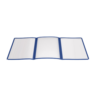 Menu Cover Triple Fold Blue Plastic Holds 8-1/2" x 11" Paper