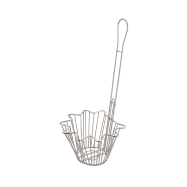 Taco Salad Bowl Basket 18" Handle Nickel Plated 8-3/10" Diameter