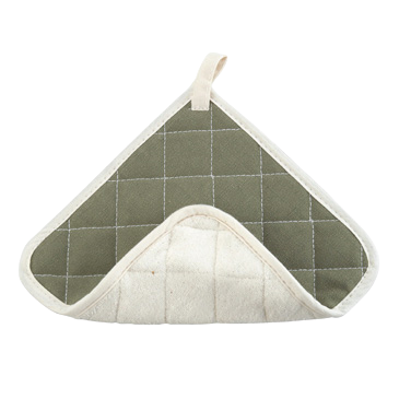 Pot Holder White & Gray Fire Retardant Terry Cloth & 100% Cotton 8" x 8" - One Dozen