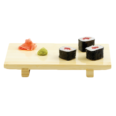 Harold Imports Sushi Tray 9-1/2" x 6" Brown Bamboo