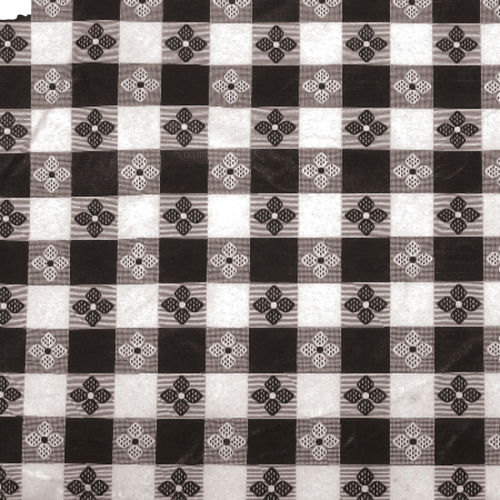 Table Cloth Black Checkerboard PVC with Cotton Lining 52"L x 70"W