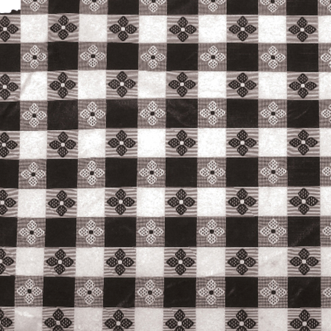 Table Cloth Black Checkerboard PVC with Cotton Lining 52"L x 70"W
