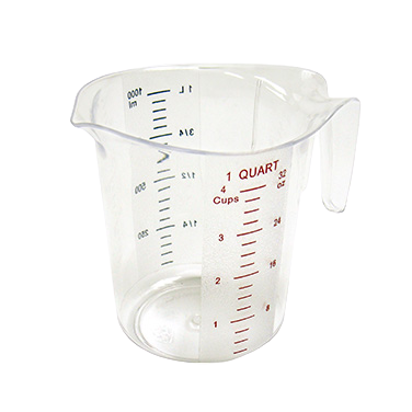 Measuring Cup with Raised External Markings Polycarbonate 1 qt.