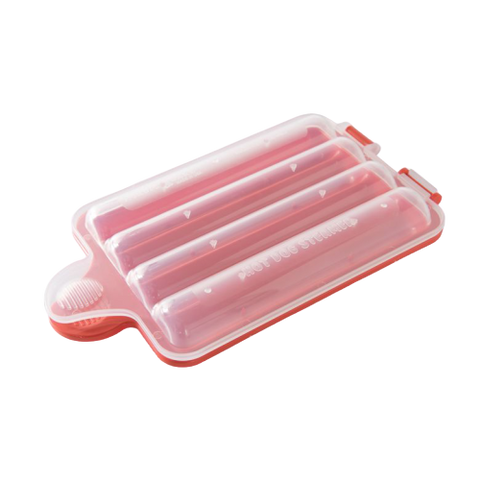 Nordic Ware Hot Dog Steamer Holds 4 6" to 8" Hot Dogs Red BPA-free and Melamine Free Plastic