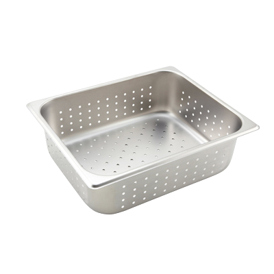 Steam Table Pan 1/2 Size Perforated 22 Gauge Heavy Weight 18/8 Stainless Steel 12-4/5" x 10-2/5" x 4"